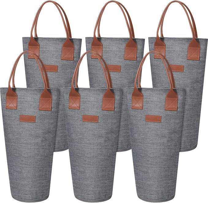Shappy 6 Pack Single Bottle Wine Tote Bag 1 Bottle Insulated Wine Carrier Bag by Shappy
