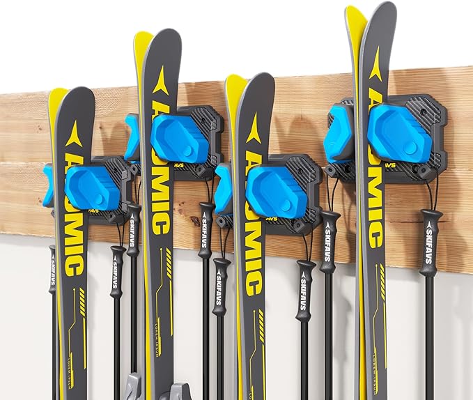 Ski & Snowboard Wall Rack for Garage by SkifavsSkiWallMount