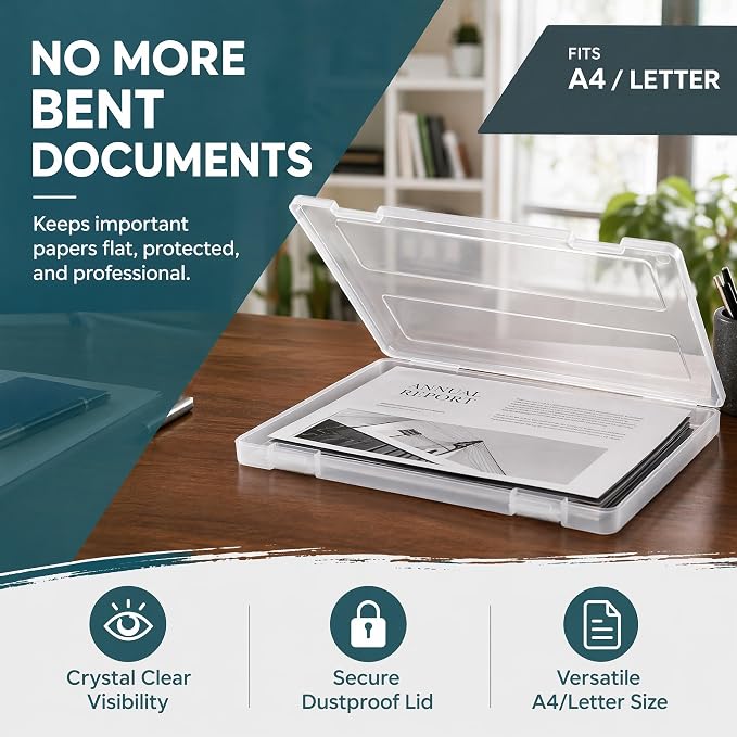 Hiceeden 4 Pack Plastic File Project Case - Image 3