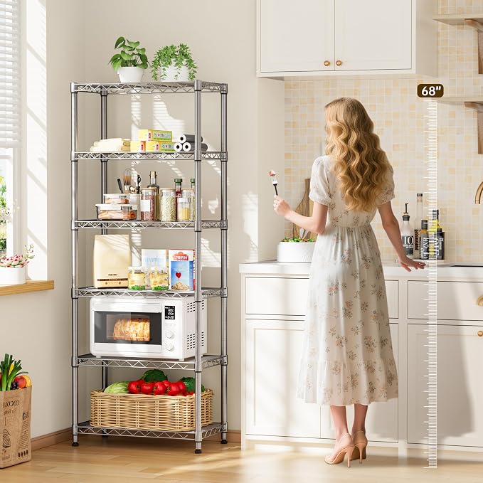 5 tire Shelves Storage Wire Shelving Unit Metal Shelf Adjustable Organizers - Image 2
