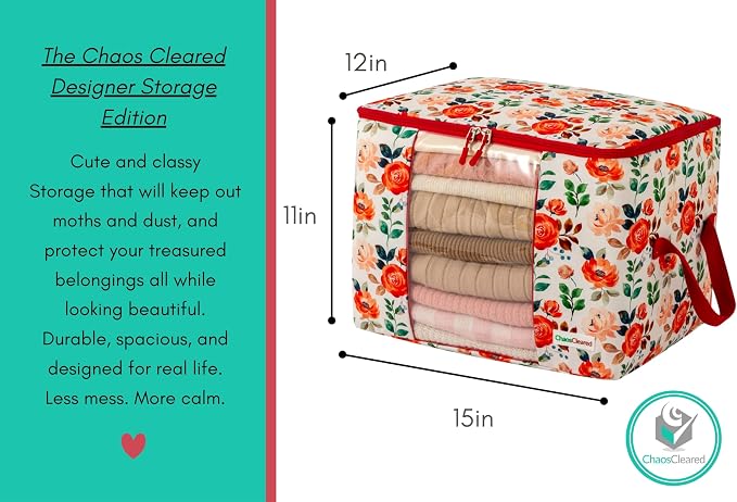 Chaos Cleared Canvas Storage Bags Designer Organizer 2 Pack – Seasonal Storage - Image 5