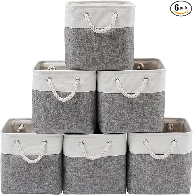Fabric Storage Bins, 11 inch cube storage bins by GUOOVVS
