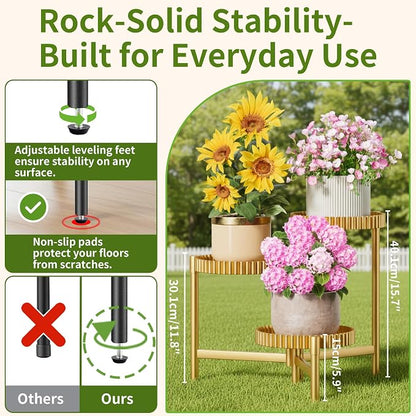 Stand Plants, 3 Tier Metal Corner Plant Stands - Image 3
