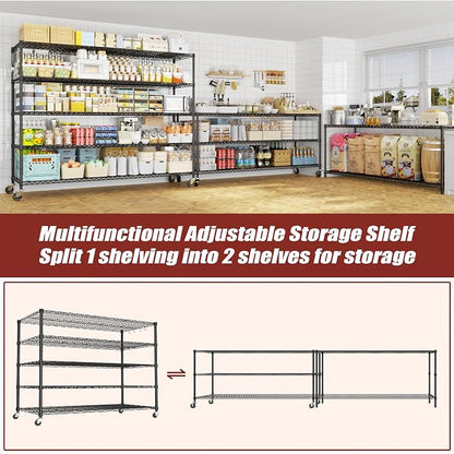 PrimeZone 5 Tier 80.7"H x 55.5"W x 24"D Wire Shelving - Image 4