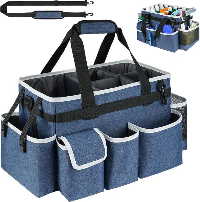 Cleaning Caddy Bag, Large Cleaning Supplies Organizer by ZIOZERTT