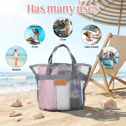 KALIONE Mesh Shower Caddy Bag, Portable Gym Shower Bag, Quick Dry Hanging - Image 4