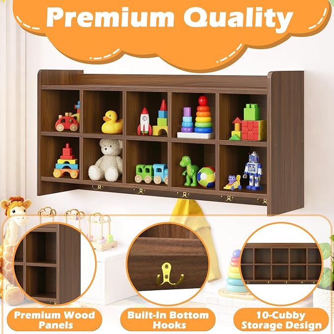 Wall Cubbies, 10 Cubby Storage Organizer - Image 4