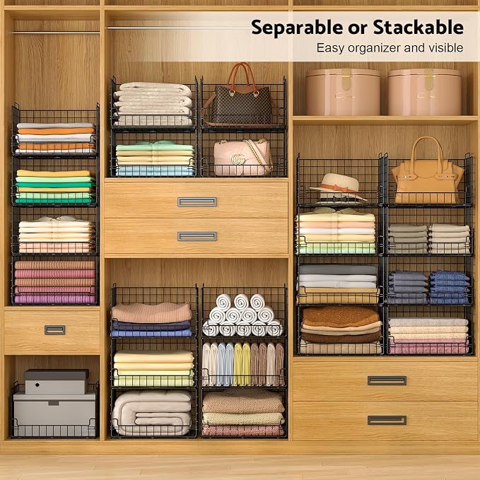 6-Tier Stackable Closet Organizers and Storage Basket - Image 3