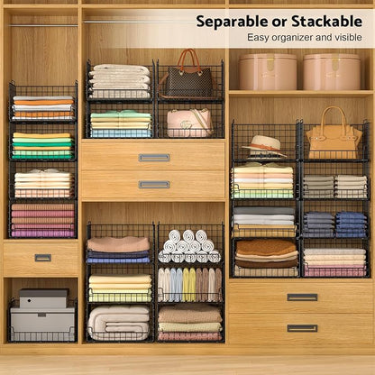 6-Tier Stackable Closet Organizers and Storage Basket - Image 3