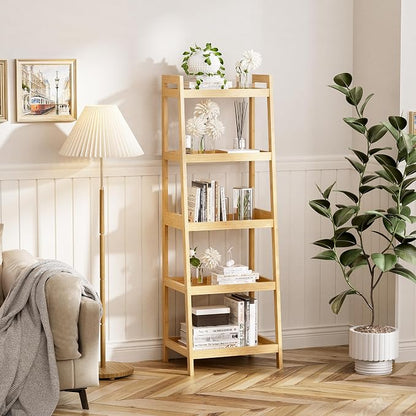 Bookshelf, 5 Tier Ladder Bookcase - Image 2