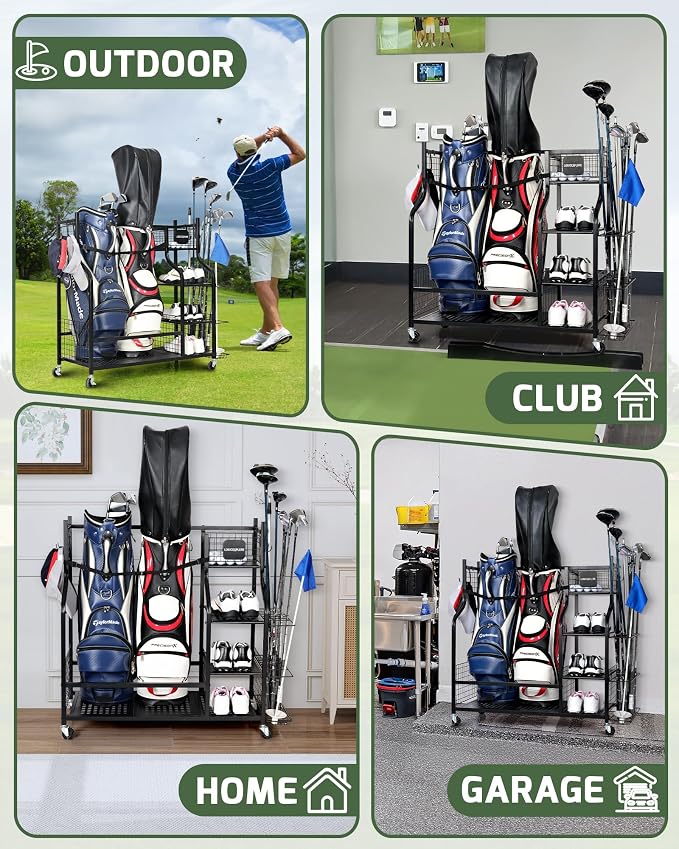 Golf Bag Storage Organizer Rack - Image 7