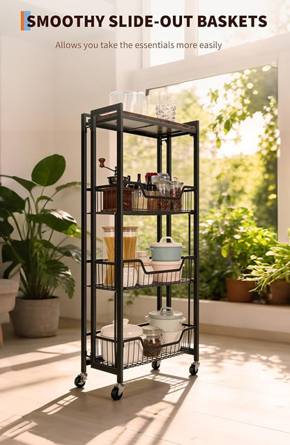 GarveeHome Large 4-Tier Foldable Kitchen Storage Shelf | No Assembly Required - Image 6