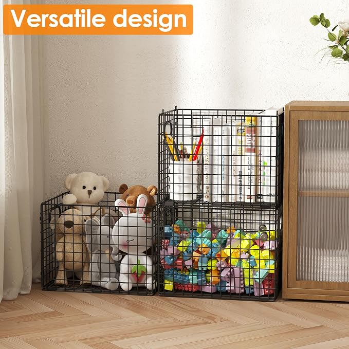 3-Pack Metal Milk Crate for Storage, Large 40qt Stackable Collapsible Storage - Image 8
