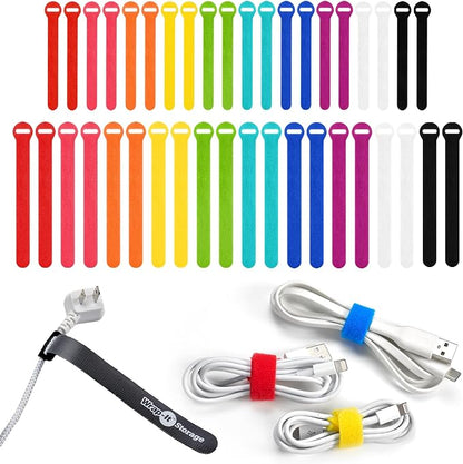 Self-Gripping Cable Ties by Wrap-It Storage, 40 Pack – Reusable Hook and Loop by Wrap-ItStorage
