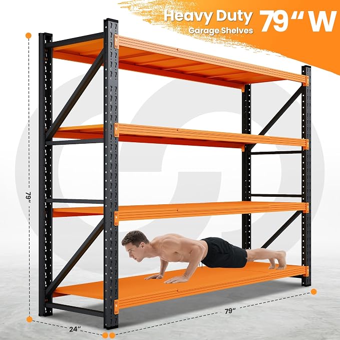 Storage Shelves Heavy Duty, 6000LBS Metal Garage Shelving 24” Deep Storage Rack - Image 2