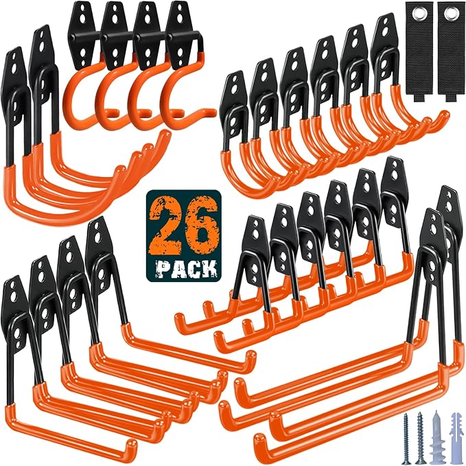 26 Pack Garage Hooks Heavy Duty Utility Steel by HUPBIPY