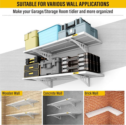 4Pack 1.64x4ft Adjustable Metal Garage Wall Shelving Heavy Duty Garage Storage - Image 6