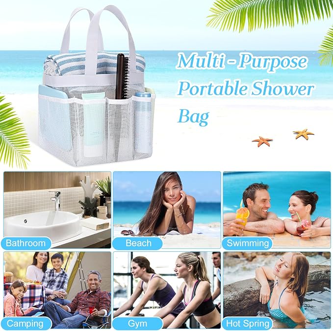 Hillban 4 Pcs Mesh Shower Caddy Portable Shower Caddy - Image 7