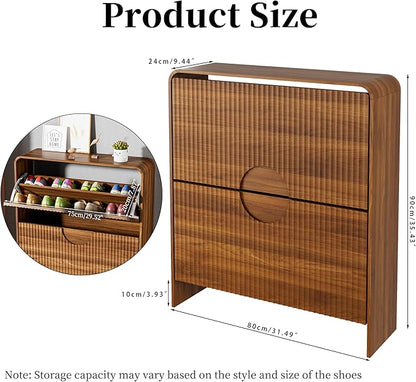 Slim Shoe Storage Cabinet for Entryway, Narrow Shoe Cabinet - Image 2