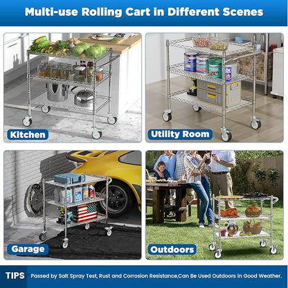 Leteuke 3 Tier Rolling Carts - Image 5