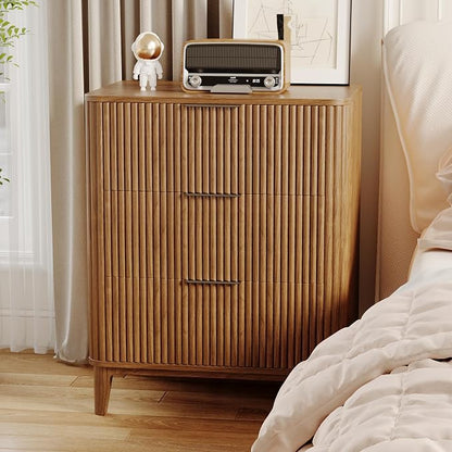 3 Drawer Fluted Dresser for Bedroom, Modern Closet Dressers Chest of Drawers - Image 7