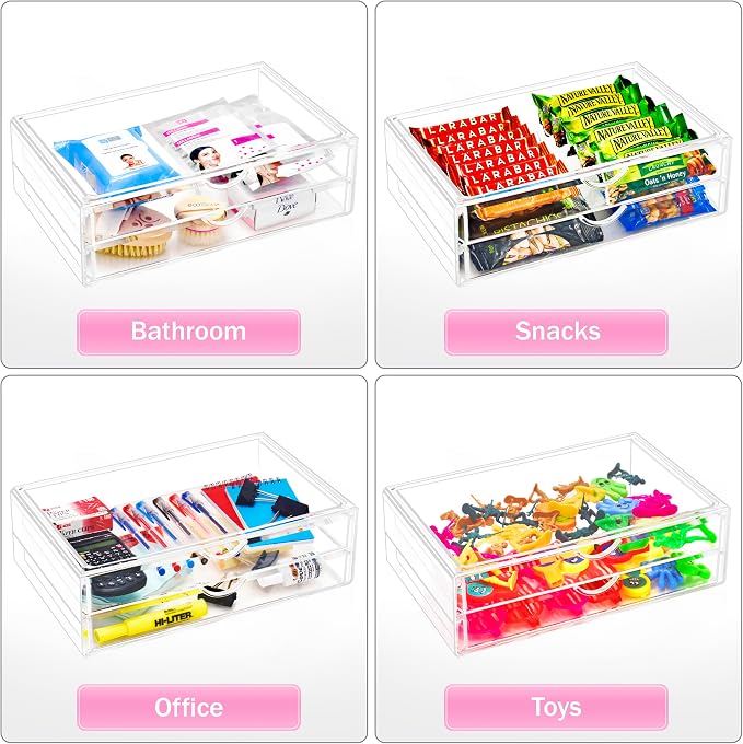 Sorbus Large Stackable Acrylic Drawers - Image 6