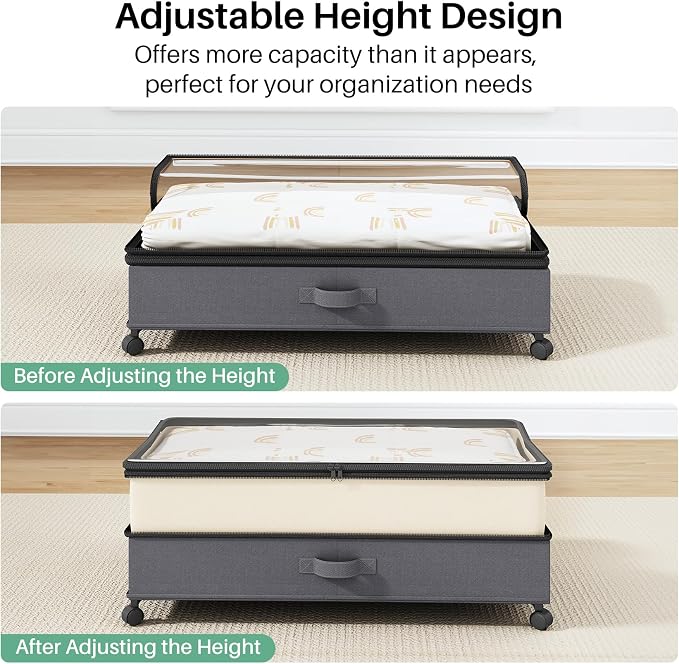 Kitstorack 4 Pack Height-adjustable Under Bed Storage - Image 6