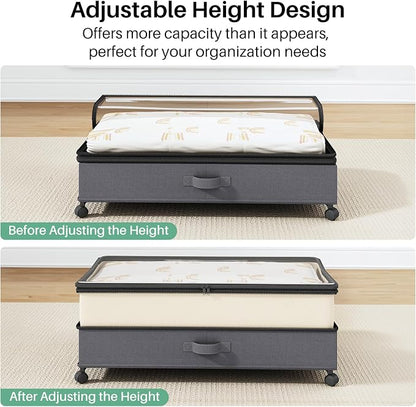 Kitstorack 2Pack Height-adjustable Under Bed Storage - Image 6