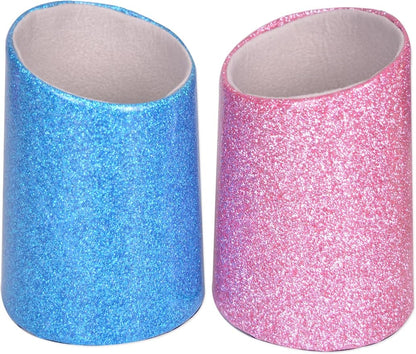 2 Pack Eyeglasses Holder PU Leather Glasses Stand Case Holder by Bleiou