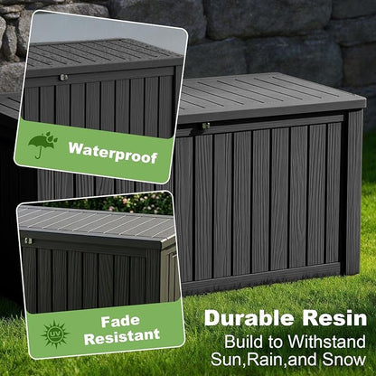 Vixzen 180 Gallon Deck Boxes Outdoor Waterproof, Resin Lockable Storage Box - Image 3