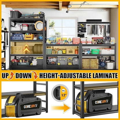 6Tier Storage Shelves Heavy Duty Adjustable Metal Garage Shelving Unit Rack - Image 6