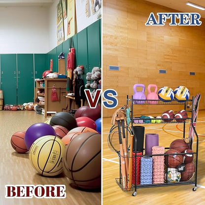 Mythinglogic Sports Equipment Garage Organizer, Garage Ball Storage - Image 6