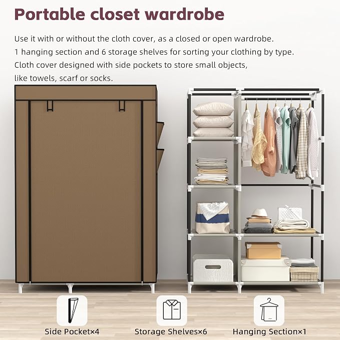 Calmootey Portable Closet Organizer, Space-Saving Storage System - Image 7
