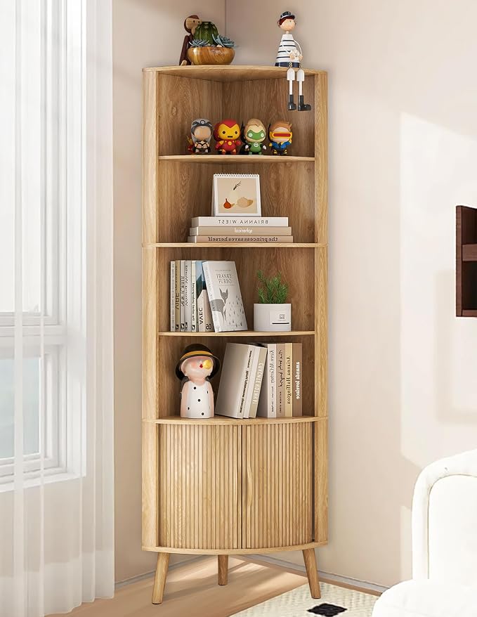 Corner Cabinet, 66.73'' Tall Modern Corner Bathroom Storage Cabinet by Limaoaio