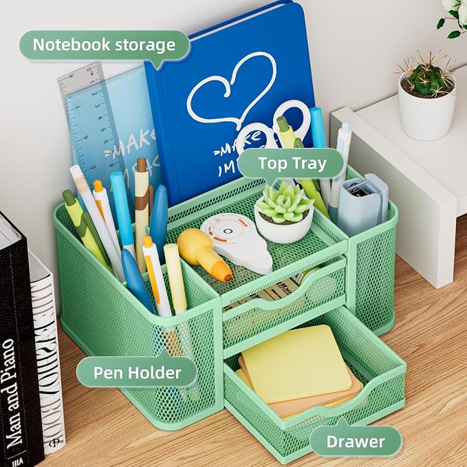 Marbrasse Mesh Desk Organizer, Pen Organizer - Image 2