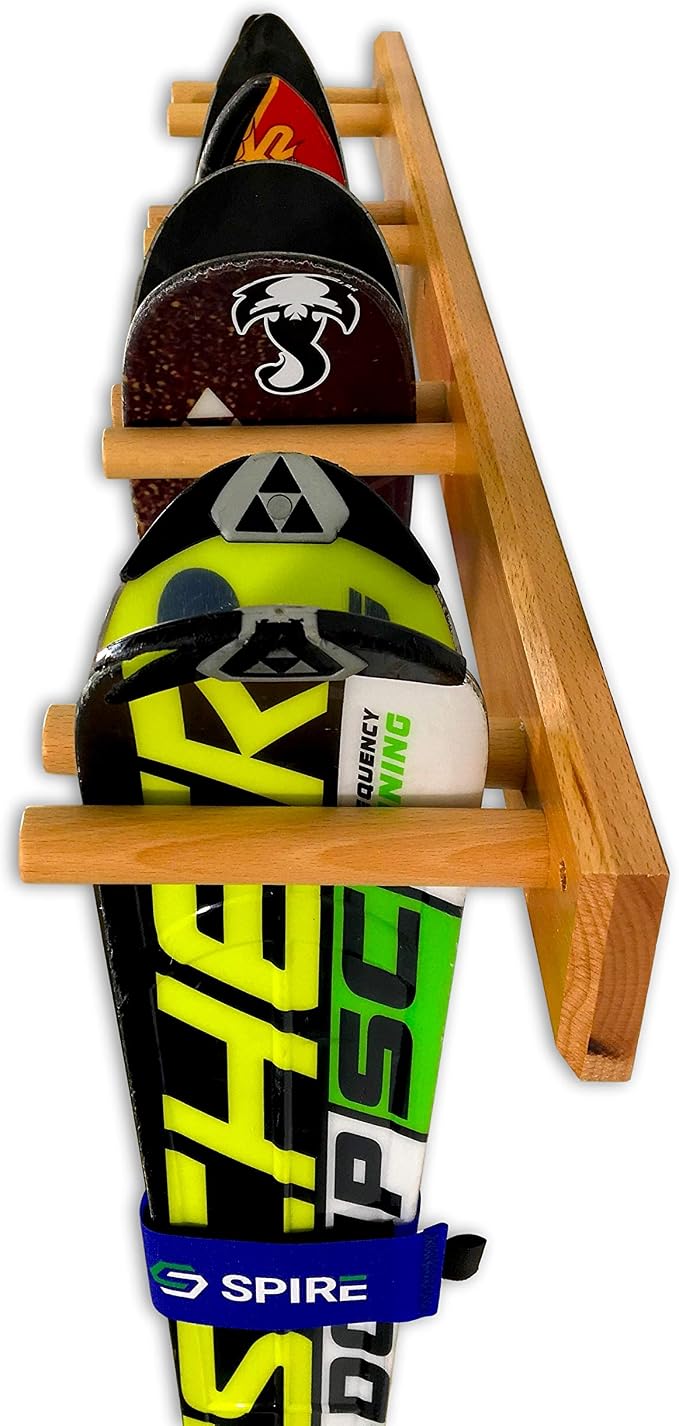 StoreYourBoard Timber Ski Wall Rack, 4 Pairs of Skis Storage, Wood Home and - Image 5