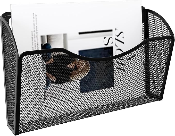 EasyPAG Wall File Organizer, Metal Mesh Hanging File Folder Holder - Image 2