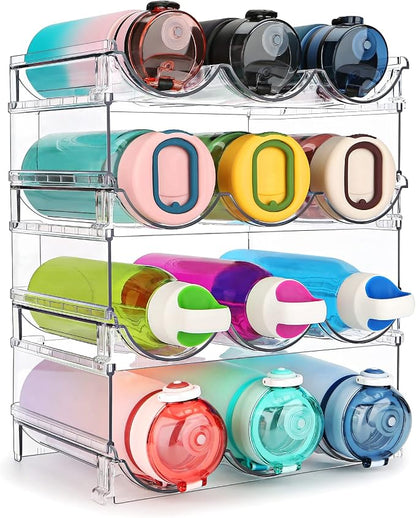 spospo Water Bottle Organizer for Cabinet, 4 Pack Water Bottle Organization and by SPOSPO