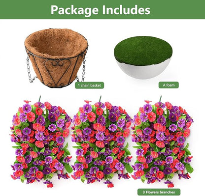 INQCMY Artificial Flowers for Outdoor Spring Summer Decoration Faux Silk - Image 3