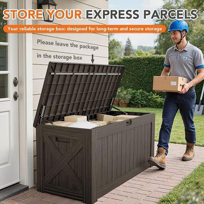 130 Gallon Deck Box Outdoor Indoor Waterproof Storage Box - Image 6