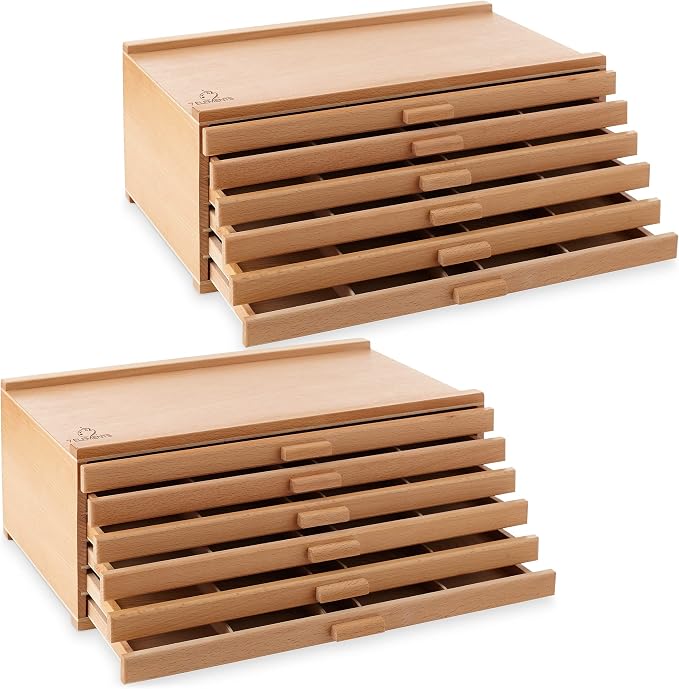 7 Elements 12 Drawer Wooden Artist Storage Supply Box - Image 4