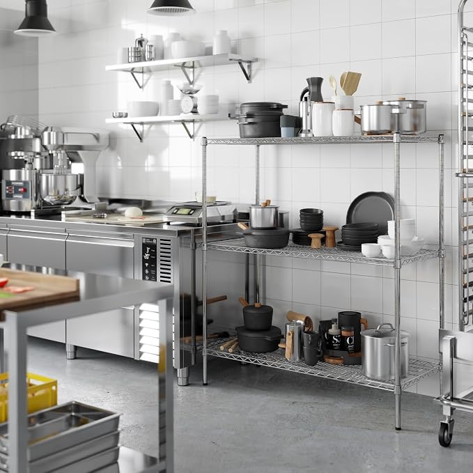 21" Deep x 48" Wide x 54" Height Wire Shelving Kit | 3-Tier | NSF Commercial - Image 6
