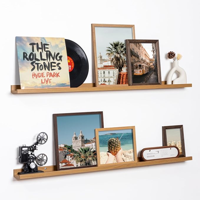 Fun Memories Picture Ledge Shelf, 48 Inch Floating Shelves Set of 2, Large by FunMemories