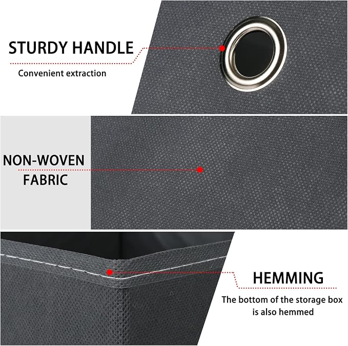 Foldable Storage Cubes Bins, 11 Inch Cloth Storage Cube Fabric Storage Box - Image 7