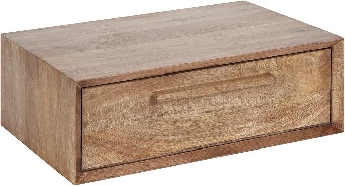 Kate and Laurel McCutcheon Floating Wood Storage Shelf, Natural Wood, by KateandLaurel
