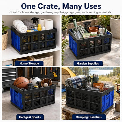 Collapsible Storage Crates 2 Pack, Heavy Duty Foldable Plastic Storage Bins - Image 6