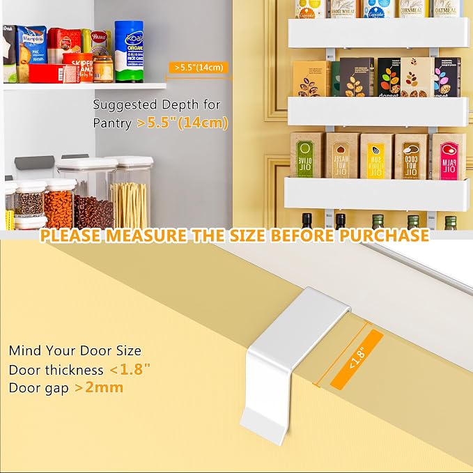 Moforoco White 9-Tier Over The Door Pantry Organizer, Pantry Organization And - Image 3