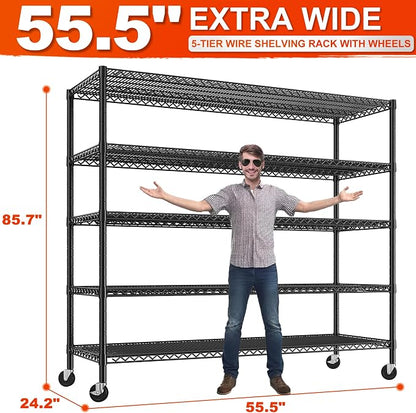 REIBII 85.7" H Storage Shelves 2998LBS Metal Shelving Unit - Image 3