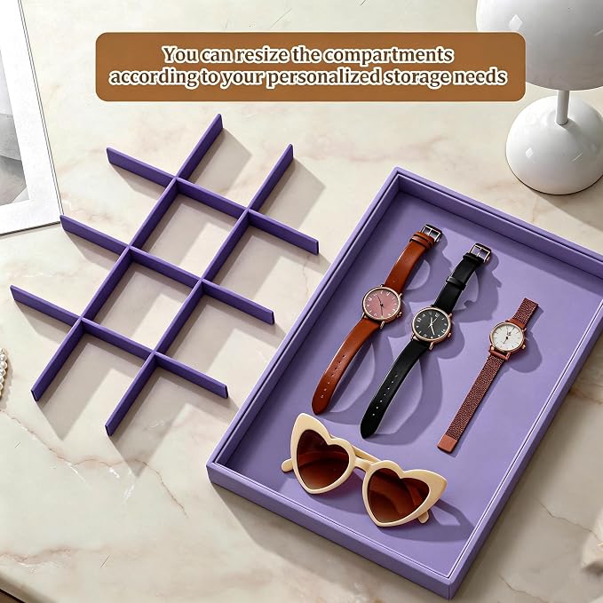 Large Velvet Jewelry Tray 2 Pack Stackable Jewelry Display Drawer Inserts Trays - Image 5