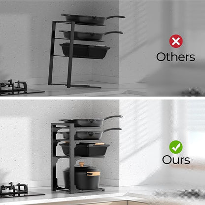 MUDEELA 2 Pack Pots and Pans Organizer under Cabinet, 4-Tier Heavy Duty Pan - Image 5